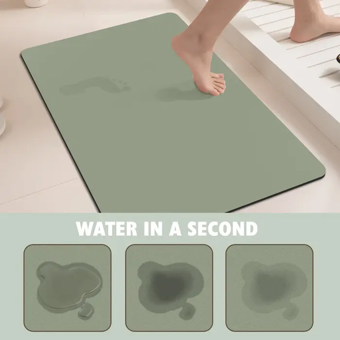 Tapis de bain en diatomite verte