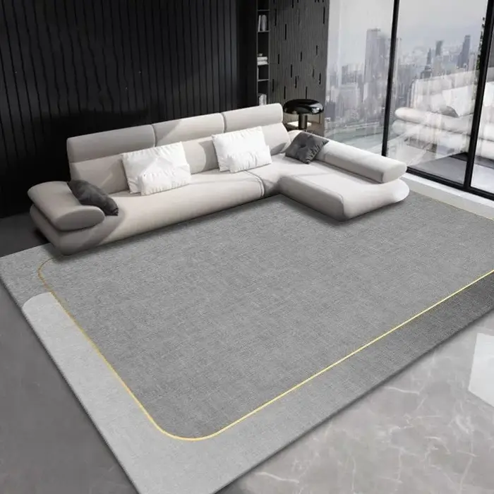 Tapis d'art abstrait jaune pour salon, grande taille, chambre à coucher, chevet, doux, décoration de