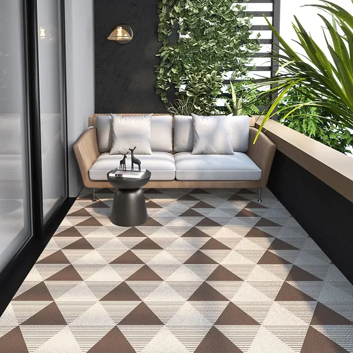 Tapis de balcon extérieur de grande surface en cuir PVC
