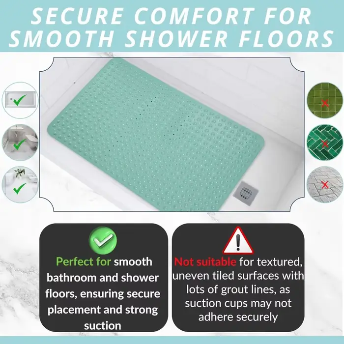 Tapis de salle de bain carré avec ventouse