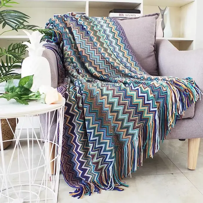 Boho lit Plaid couverture géométrie aztèque Baja couvertures ethnique canapé couverture housse décor