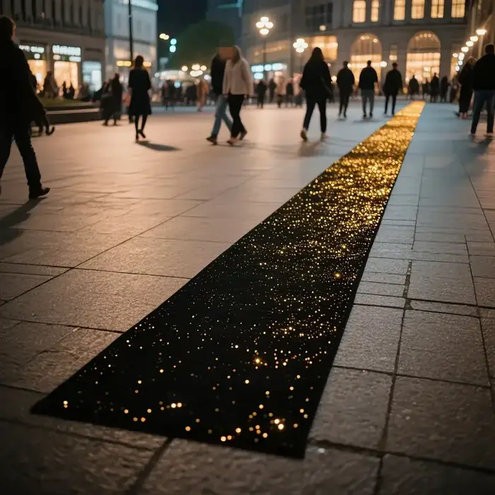 Tapis de mariage brillant et cool (noir brillant) pour Noël