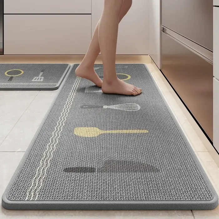 Tapis de sol de cuisine en lin imprimé dessin animé