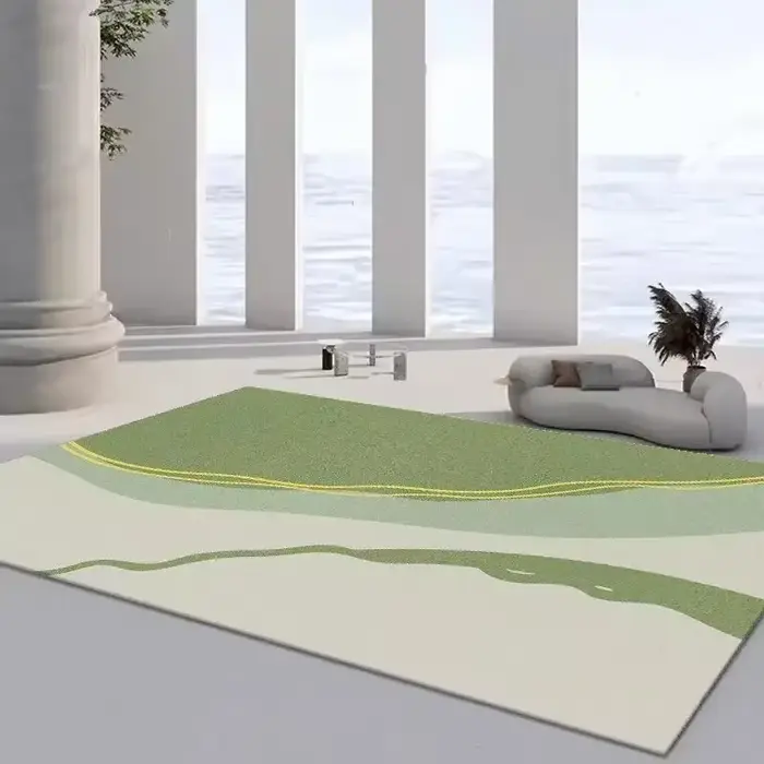 Tapis minimaliste japonais pour salon vert 200x300