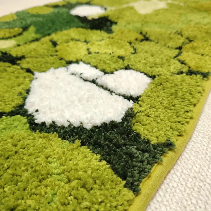 Tapis de chevet floqué en mousse de forêt