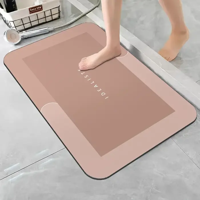 Tapis de salle de bain terre diatomée, haute absorption d'eau, antidérapant, séchage rapide, doux, salle de bain, douche, chambre à coucher, cuisine, camping-car