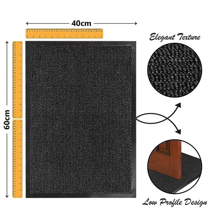 Tapis de porte lavables intérieur et extérieur - Antidérapants et résistants - Caoutchouc élégant et