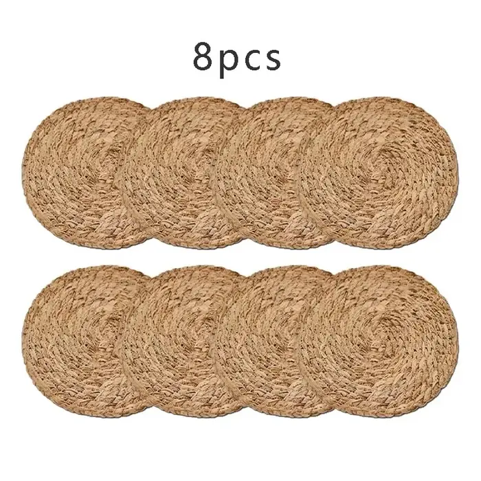 Tapis de Pot en rotin tissé à la main, ronds d'isolation thermique, tapis de Table tissés naturels p