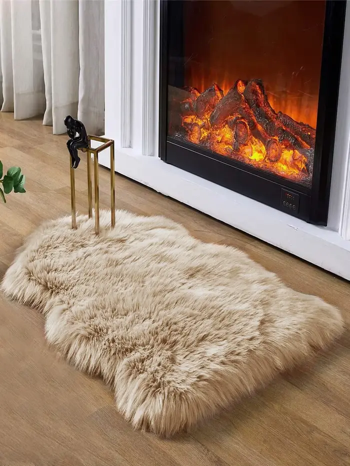 Tapis en peluche profilé pour décoration de salon et de chambre à coucher