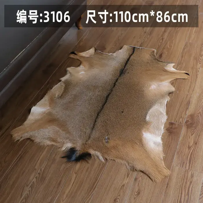 Tapis de zone unique en peau de chèvre naturelle