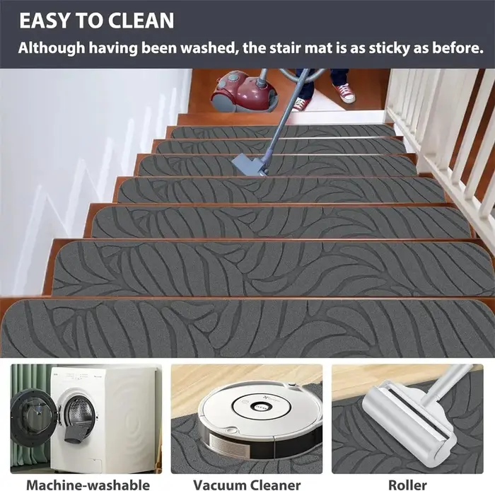 1/3 pièces 20x76cm lavable antidérapant marches d'escalier tapis de protection