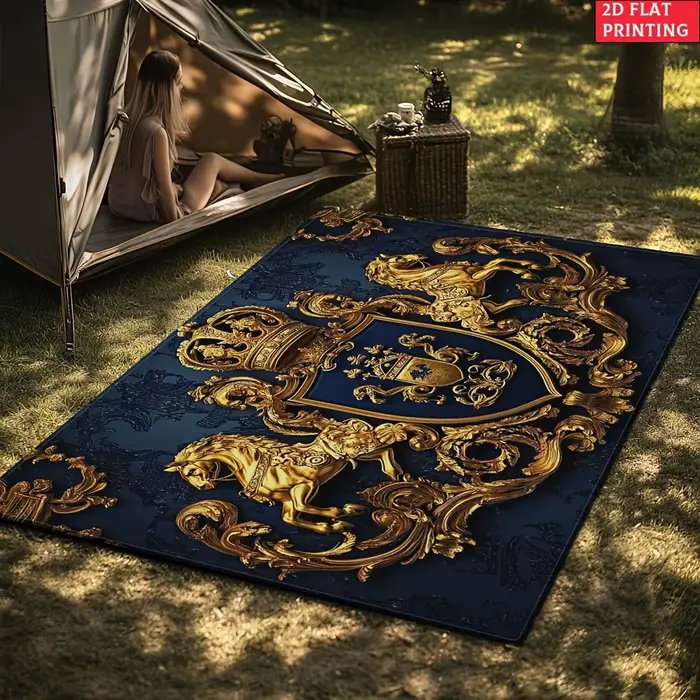 Tapis Royal Crest en velours et flanelle imprimé