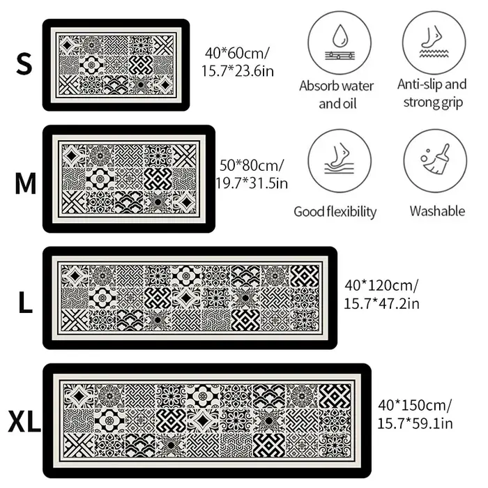VIKmemorial-Tapis de sol de cuisine de style scandinave