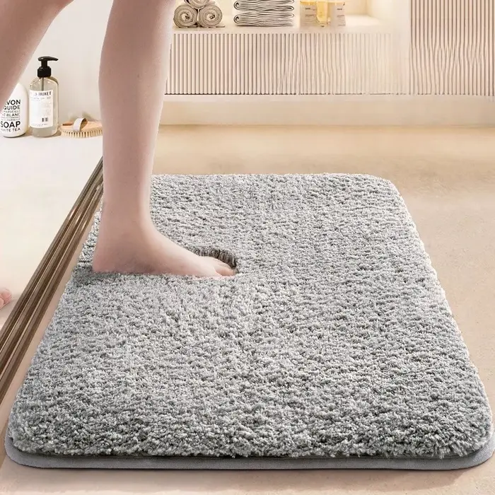 Tapis absorbant de salle de bain-tapis de sol antidérapant pour entrée de toilette