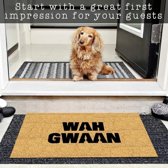 Wah Gwaan paillasson drôle tapis extérieur intérieur porche tapis de vacances en caoutchouc antidéra