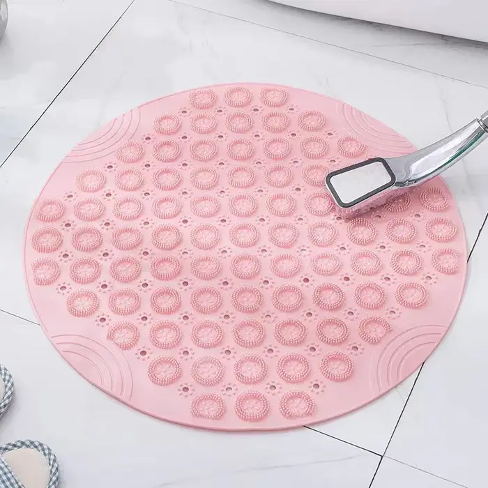Tapis de salle de bain rond antidérapant