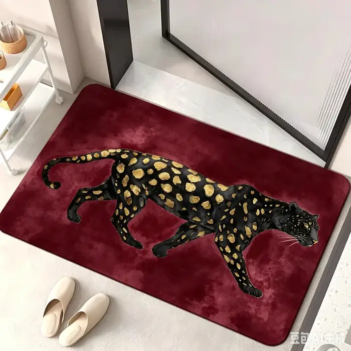 Tapis de bienvenue de luxe motif léopard