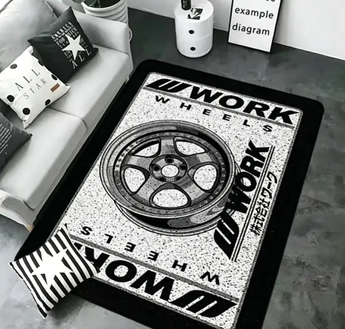 Tapis d'entrée Work Wheel Hub - Tapis antidérapant pour chambre