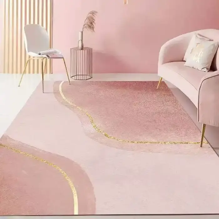 Tapis carré rose pour décoration de chambre de fille