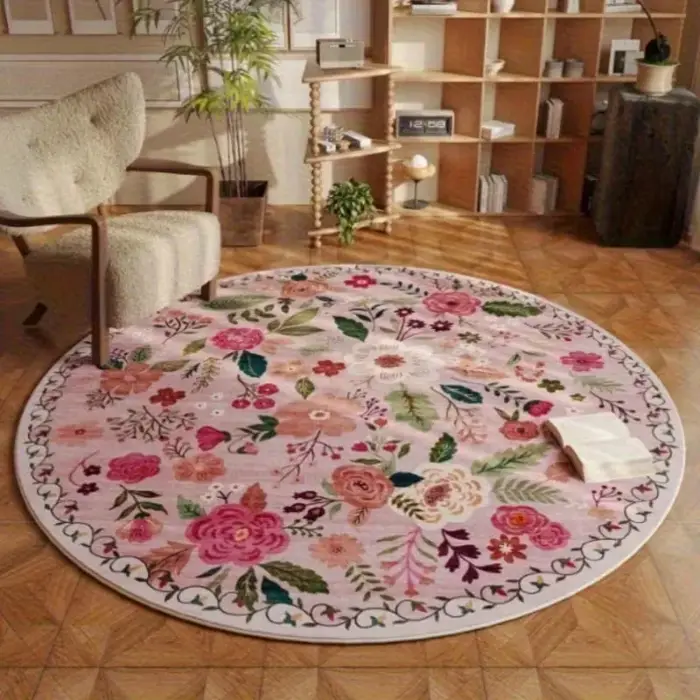Tapis d'extérieur rond au Design Mandala bohème