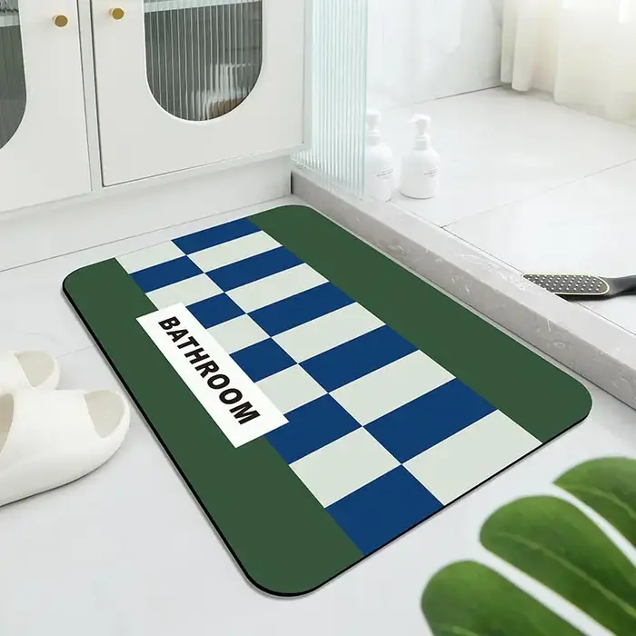 Tapis de bain antidérapant, tapis bleu royal étoile rayée, tapis de décoration de chambre du jour de