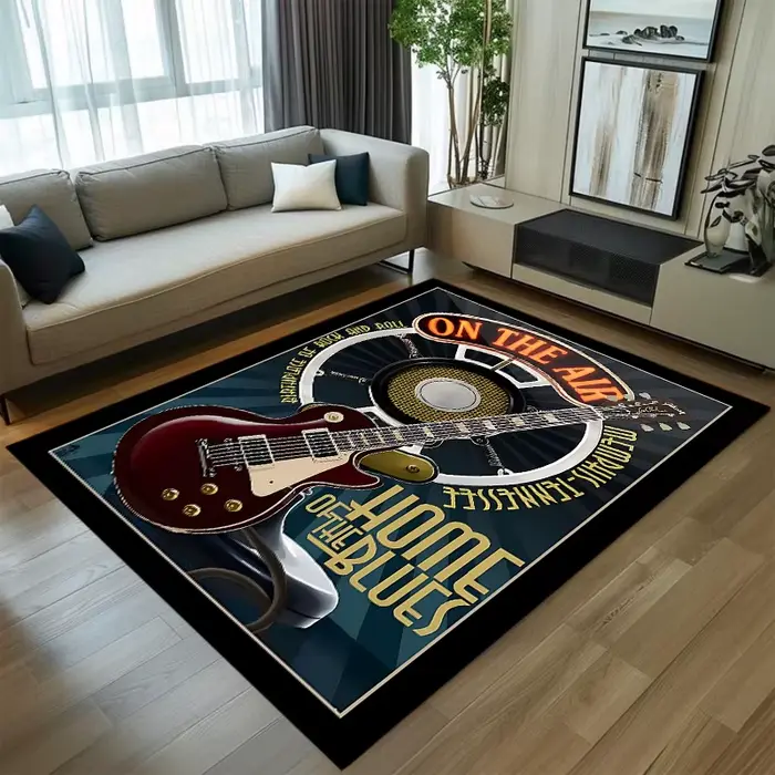 Tapis de sol vintage guitare rock