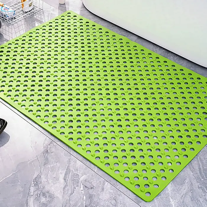 Tapis de bain antidérapant en caoutchouc anti-moisissure avec trous de drainage