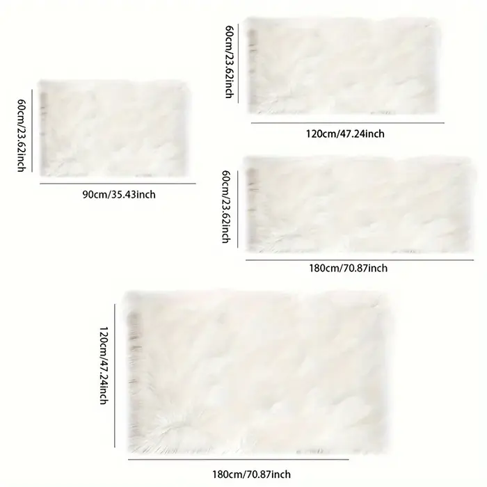 Tapis en fausse fourrure de mouton blanc