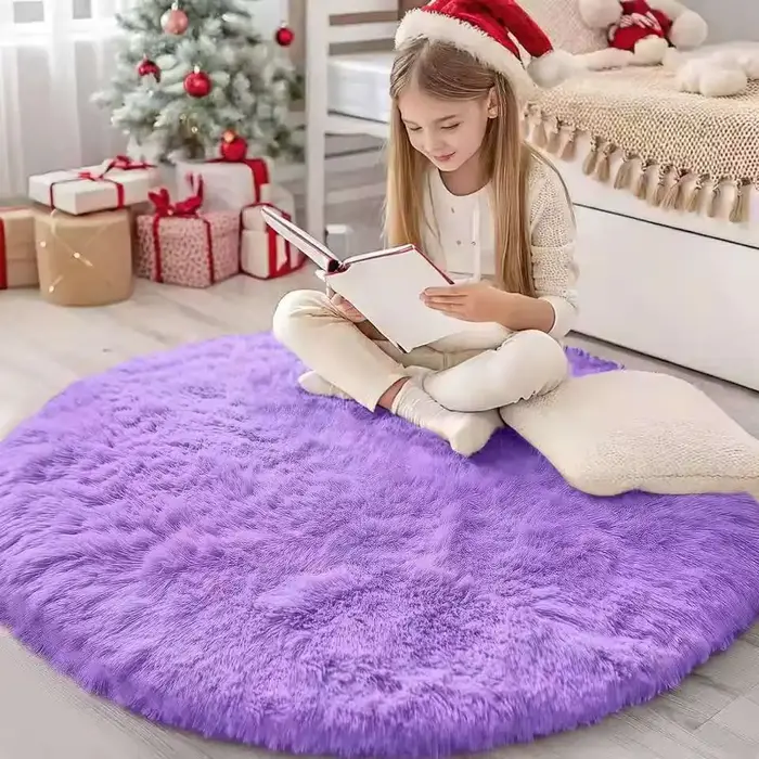 VIKAMA tapis ronds moelleux pour chambre de filles