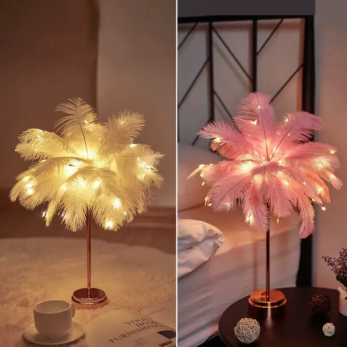 Chambre LED veilleuse plume lampe de Table
