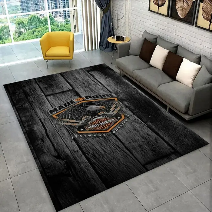 Tapis antidérapant rétro H-Harleys Racing Moto pour salon