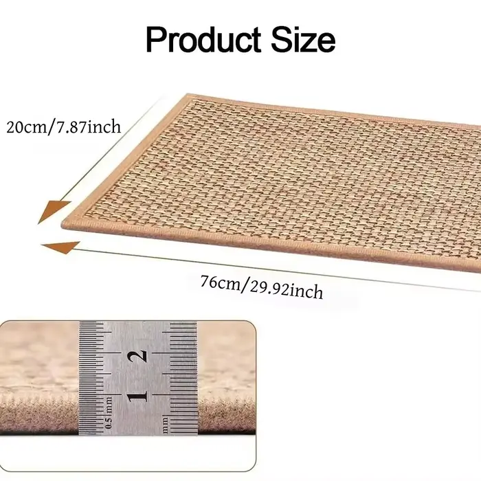 1/3 pièces Tapis antidérapant pour marches d'escalier en jute naturel