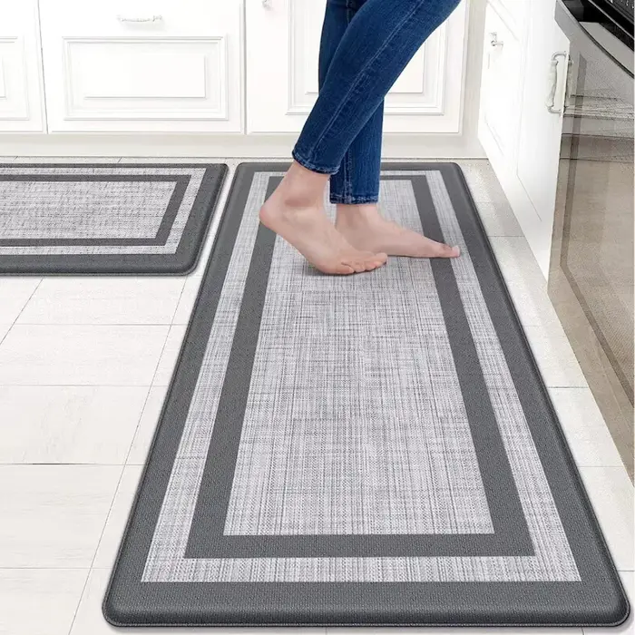 VIKAMA Tapis de cuisine rétro européen Long rectangulaire absorbant l'eau pour salles de bains, tapi