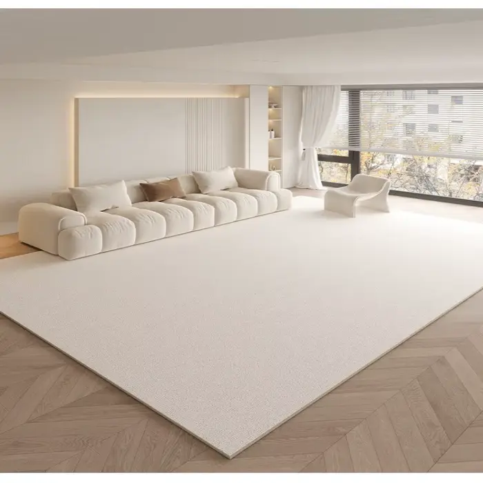 VIKAMA – tapis de salon de luxe Beige, Style minimaliste moderne, pour salle d'étude, doux et épais,