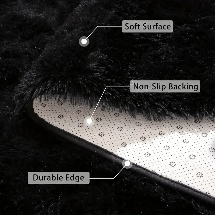 VIKAMA – tapis moderne en laine et soie noire