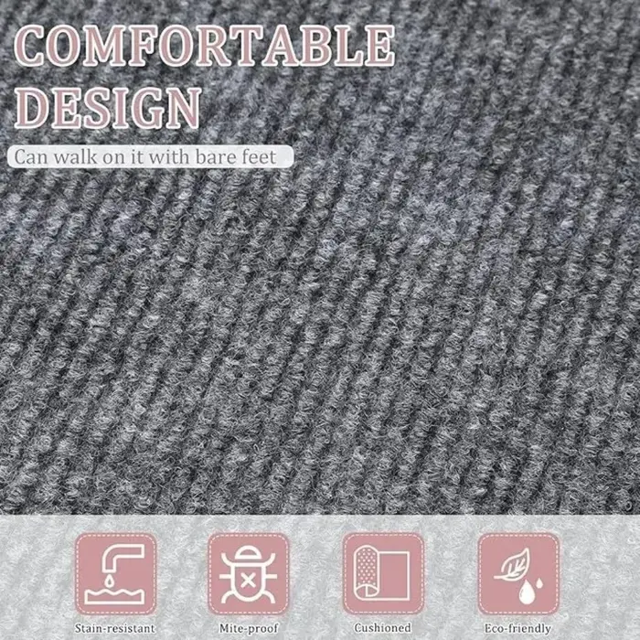 Dalles de moquette autocollantes antidérapantes 40x40cm – Tapis de sol souple à peler et coller