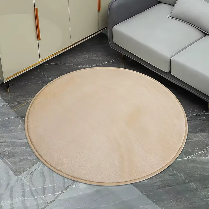 Tapis rond épais en forme de bulle argentée