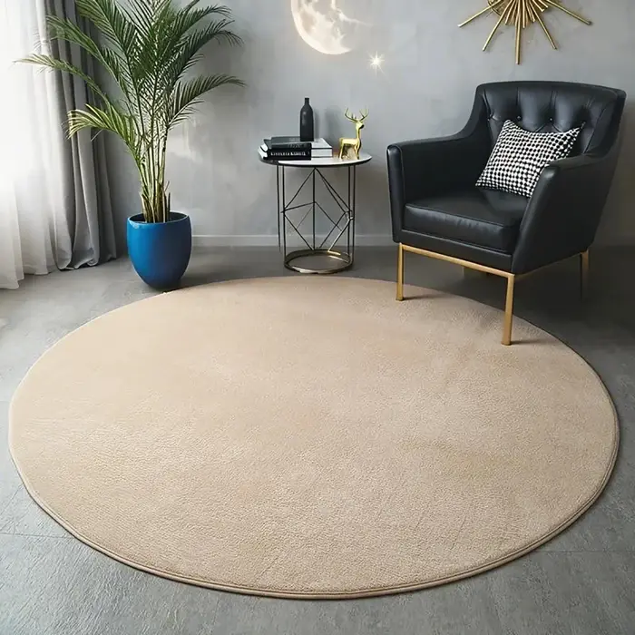 Tapis rond en velours de corail 90/120cm, Super doux, pour chambre à coucher, salon, décoration de l