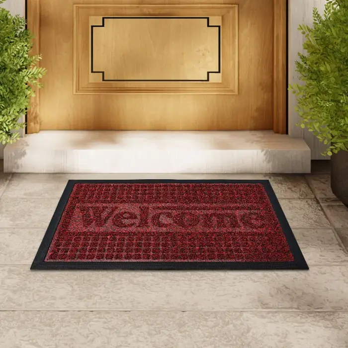 Tapis d'entrée antidérapant robuste - Anti-salissure, tapis de porte en caoutchouc, inodore, fond ép
