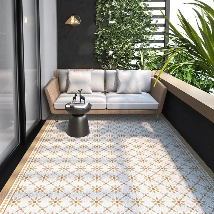 Tapis de balcon extérieur de grande surface en cuir PVC