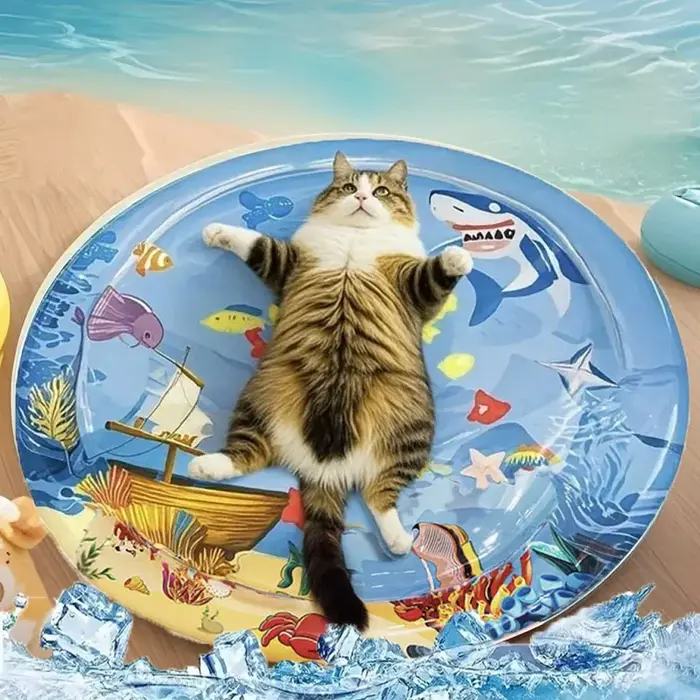 Tapis gonflable rempli d'eau pour animaux de compagnie