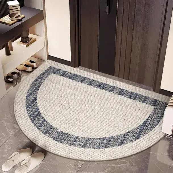 Tapis de porte demi-rond antidérapant pour entrée de maison
