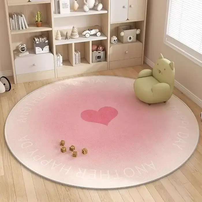 Tapis rond nuage d'enfance heureuse-tapis de chambre d'enfant dégradé rose utilisé pour la décoration de la maison