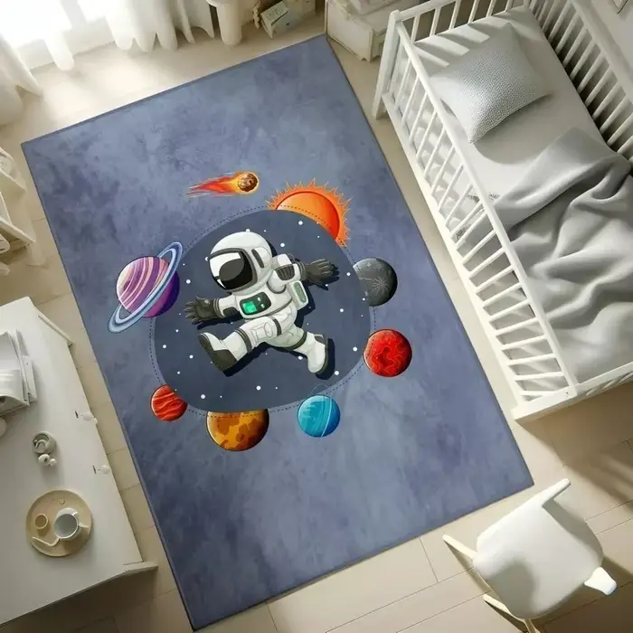 Tapis d'astronaute de l'univers de dessin animé, pour salon, canapé, tapis de jeu pour enfants, cham