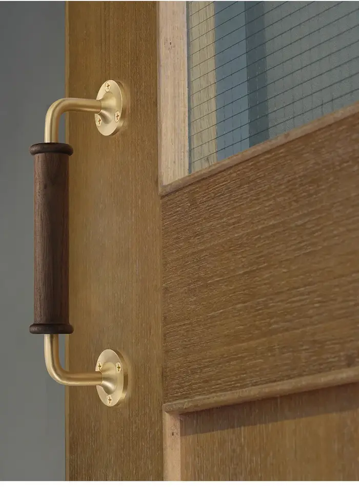 Poignée de porte d'armoire en noyer noir de luxe léger pour armoire et placard en bois