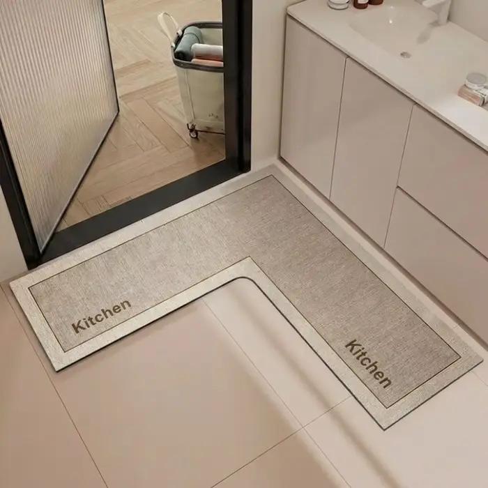 Tapis de cuisine en forme de L