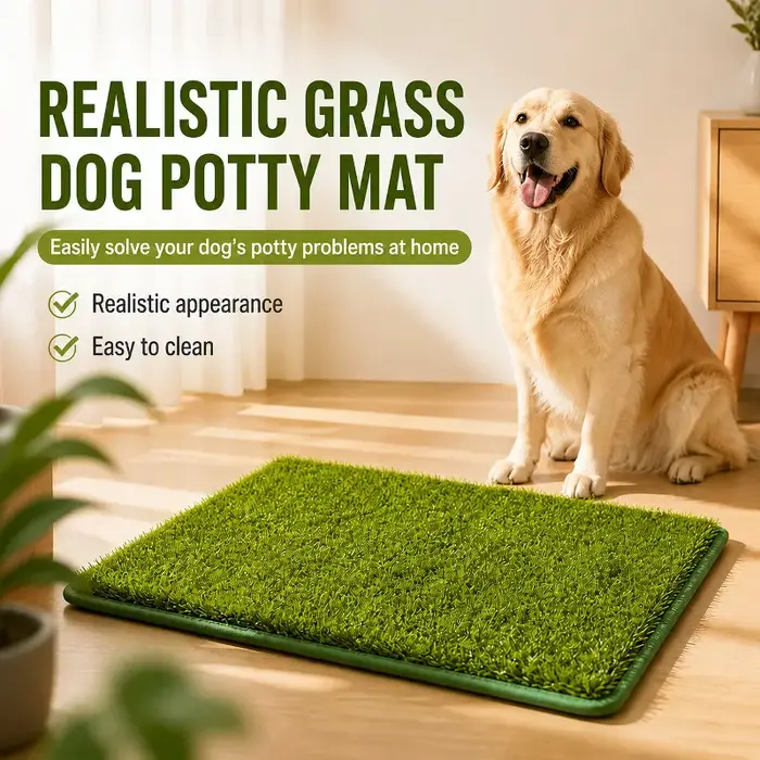 Tapis d'herbe artificielle pour chien réutilisable et lavable, tapis d'entraînement à la propreté écologique, antidérapant, accessoire pour animaux de compagnie, facile à nettoyer, gazon doux