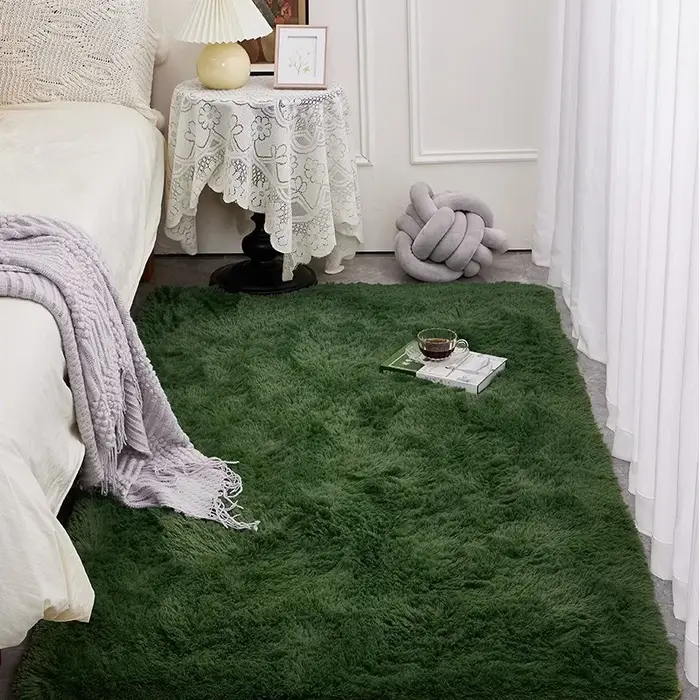 Tapis vert luxueux pour chambre à coucher, style nordique ins, pour salon, table basse, chevet, cham