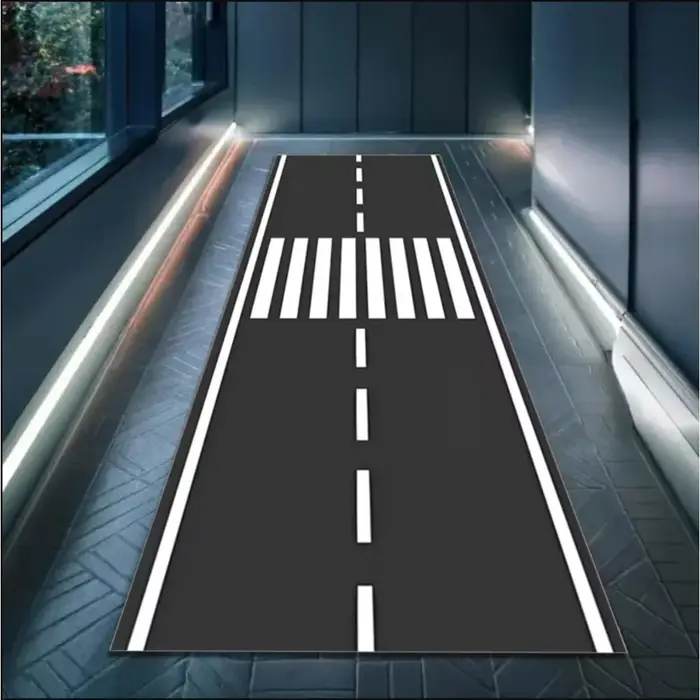 Les tapis sur le thème de l'aéroport sont antidérapants, faciles à nettoyer et durables, parfaits po