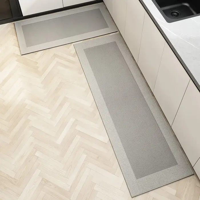 Tapis de sol de cuisine résistant à l'huile, imperméable, essuyable, sans lavage, longue bande, rési